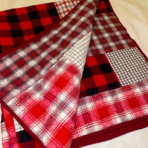 Martha Stewart Collection Candyland Patchwork Quilted Throw 50’x60’ Red Plaid